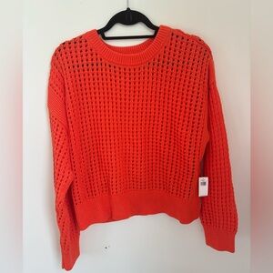 NWT Old Navy crochet open knit sweater size L
